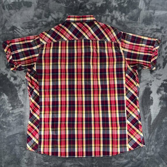 Rocawear Short Sleeve Vintage Button Up Shirt Men 3XL Plaid Rap Hip Hop Jay Z - Picture 2 of 16